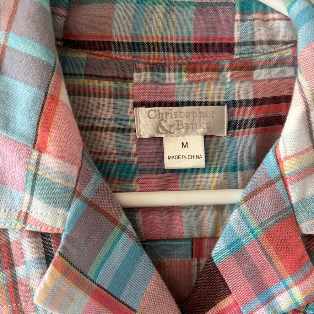 Christopher & Banks Plaid Patchwork Jacket-Medium - image 2